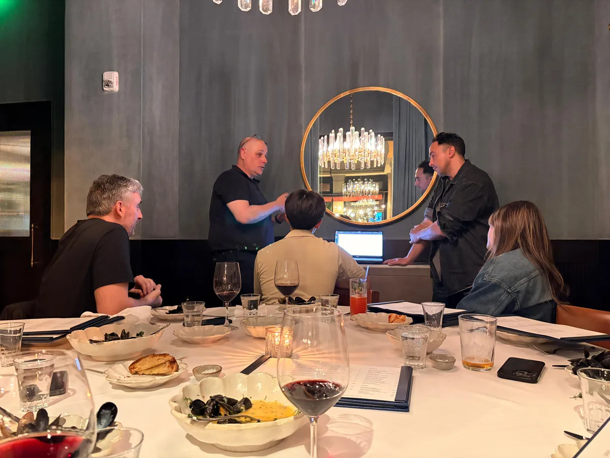 Dapple team working over dinner