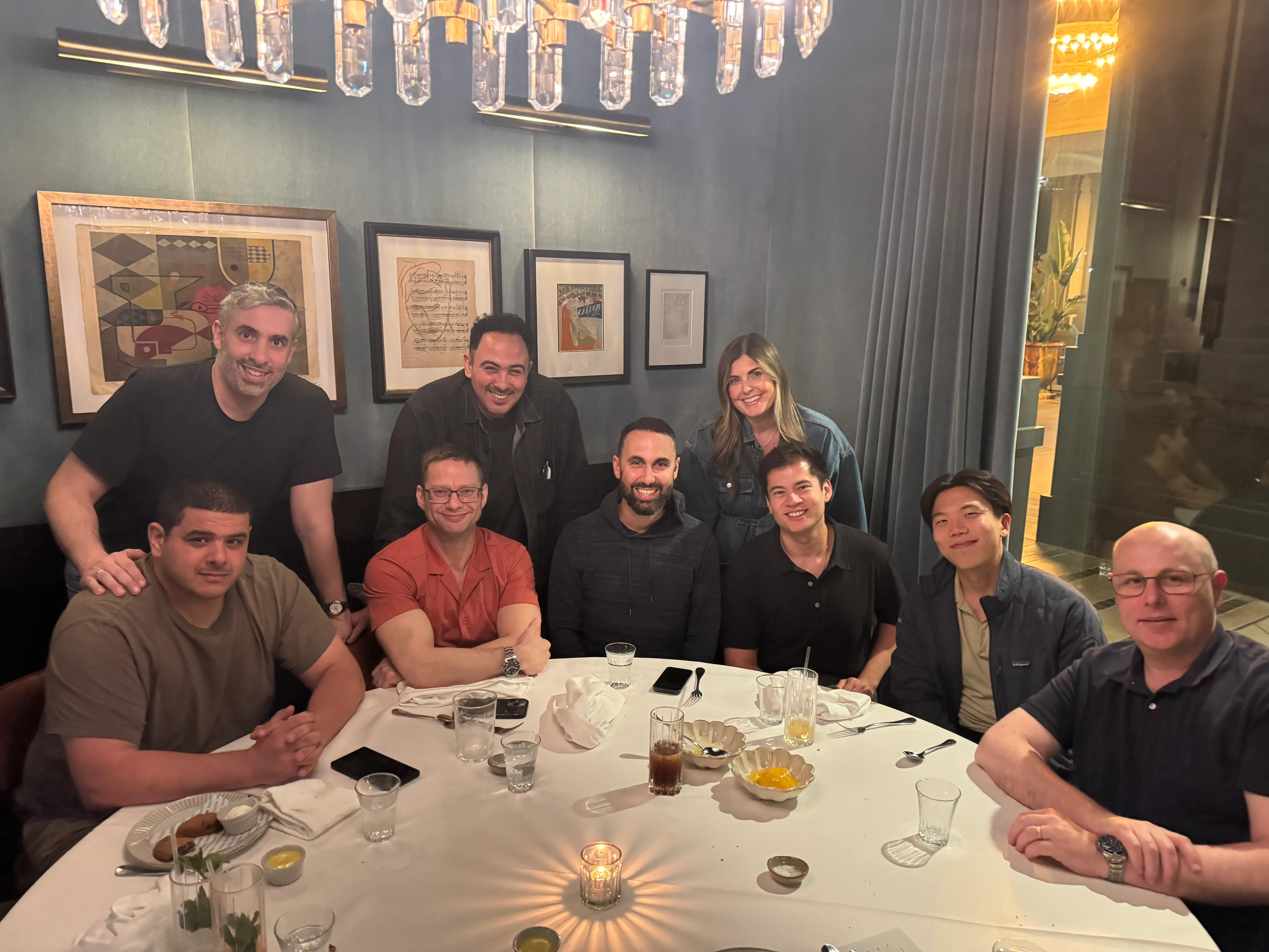 Dapple team group photo at dinner